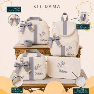 Kit Bolsa Dama (Bolsa + Mochila + Frasqueira + Trocador) - Imagem 1