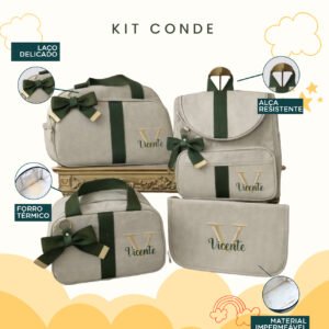 Kit Bolsa Conde (Bolsa + Mochila + Frasqueira + Trocador) - Imagem 1